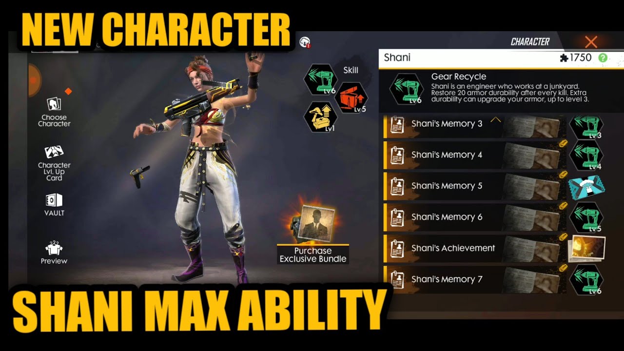 Free Fire New Character Shani Max Ability Full Review OB18 ...