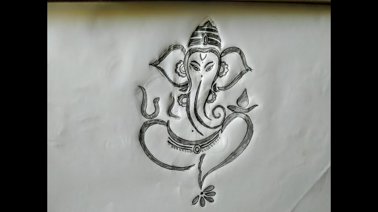 How to draw simple lord ganesh with pencil YouTube