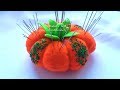 EMBROIDERY : Pumpkin-Pincushion || ВЫШИВКА:Тыковка Игольница