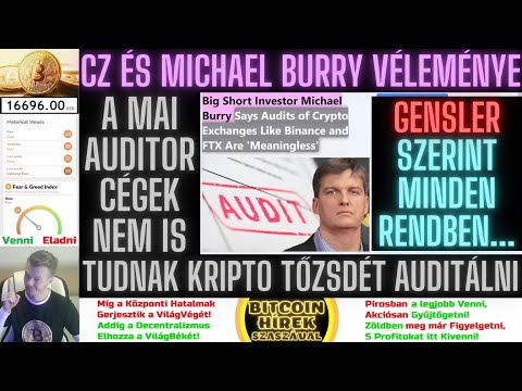 Bitcoin Hírek (1174) - CZ és Michael Burry: A Mai Cégek nem is tudnak Kripto Tőzsdét Auditálni...