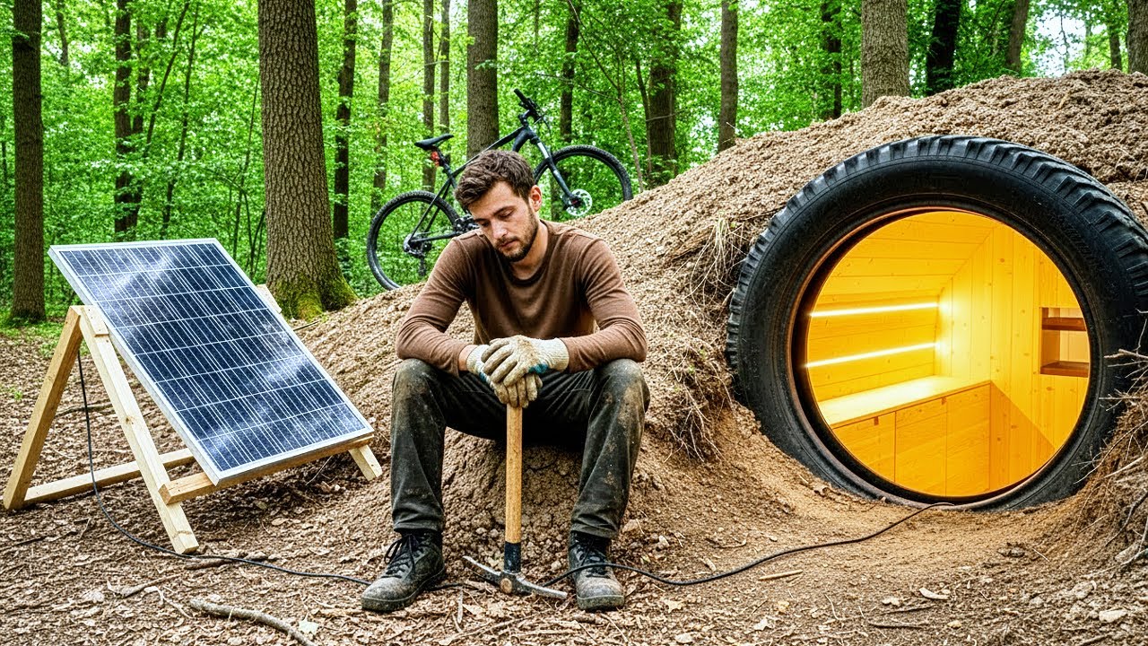 Secret Underground Tunnel House – Luxury Hidden Bunker Build in the Forest (No Talking, ASMR)