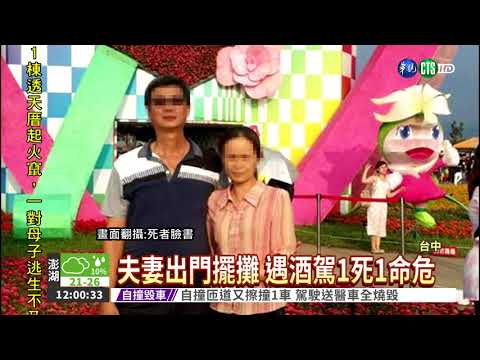 男無照酒駕撞攤商 夫死妻命危