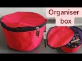 Diy//Round Makeup Box//Cosmetic Bag At Home//Zipper Organizer//गोल स्टोरेज बॉक्स बनाने का तरीका 