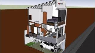 Desain Tyni House | Rumah 4x6 Split Level 2 Kamar tidur di lahan 4x8 meter