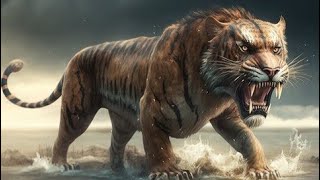 Смилодон.Саблезубый тигр звуки и изображения