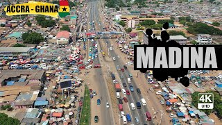 Madina Aerial View in La Nkwantanang Accra Ghana 4K