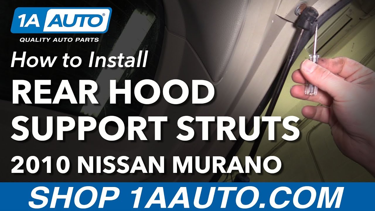 Как заменить задние опорные стойки капота на Nissan Murano 09-14