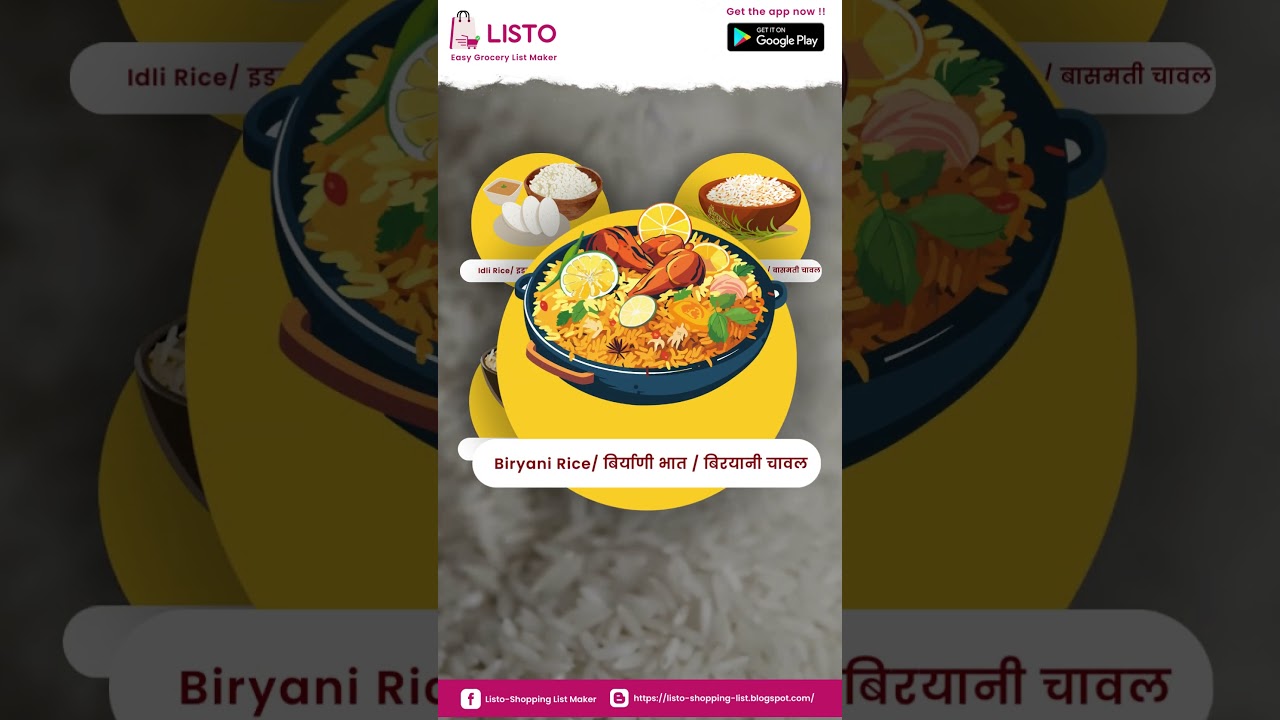 Rice Variety in the Shopping List | 