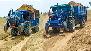 दोनों में खतरनाक कौन सा ट्रैक्टर है पावरफुल | Swaraj 744 xt vs farmtrac 60 full loading trolley