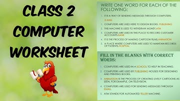 class 2 computer worksheet |uses of computer |