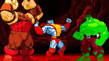 Marvel vs. Capcom 2 - Juggernaut / Colossus / Hulk Arcade Mode - PC Gameplay (No commentary)