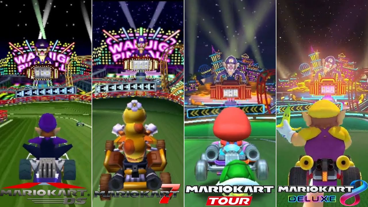 Evolution Of DS Waluigi Pinball Course In Mario Kart Games [2005-2022]