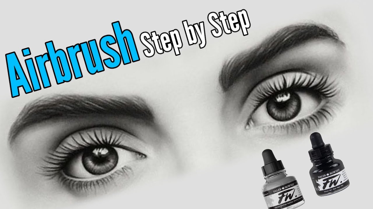 Airbrushing for beginners how to paint eyes - YouTube