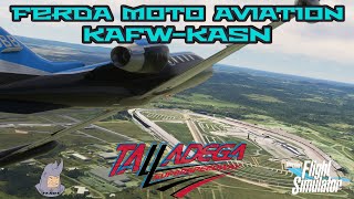 MSFS FERDA Motorsports NASCAR  Flight | Real Learjet Pilot  Flies Flysimware Learjet 35A | KAFW-KASN