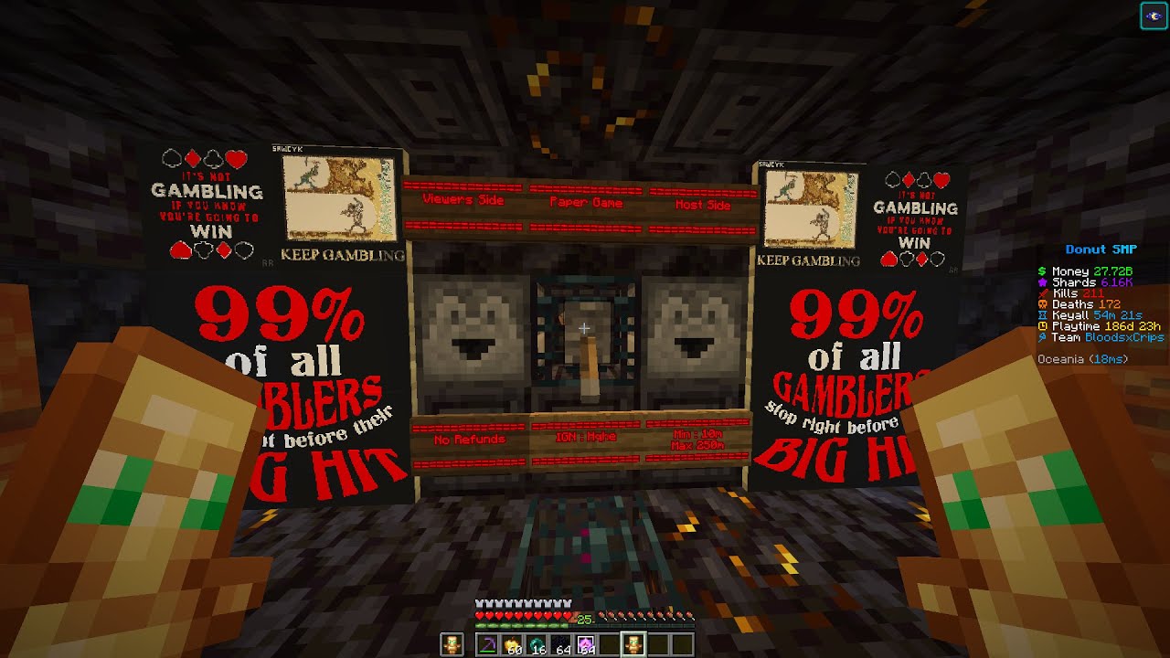 DONUT SMP GAMBLE RATING BASES AT 400M 5M PER BASDE - YouTube