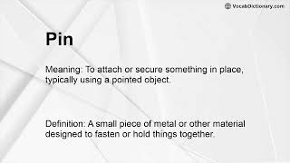 Pin Meaning
