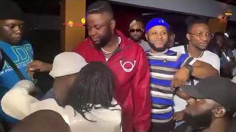Seyi Vibez was very happy as Skales join him on stage to perform