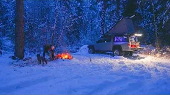 Winter Truck Camping along a MONTANA River