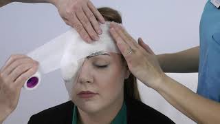 How to place an eye pad and a bandage