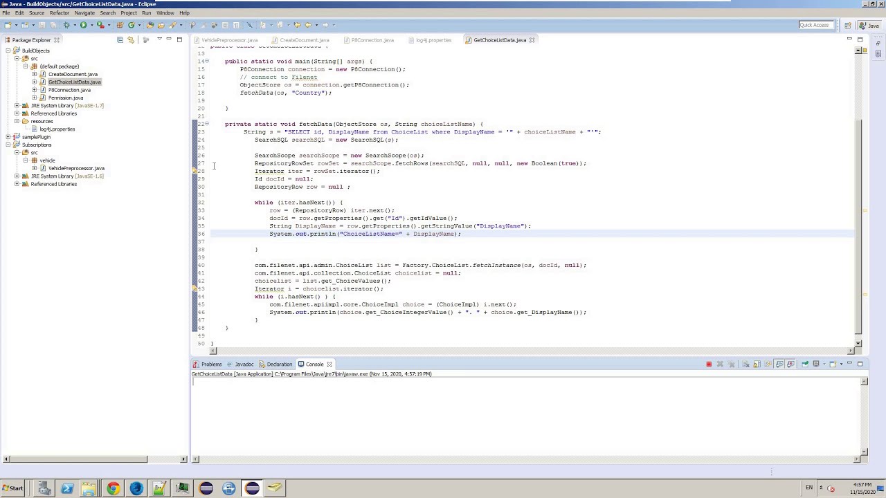 How to fetch data from ChoiceList