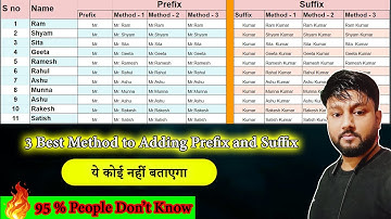 How to Add PREFIX and SUFFIX in google spreadsheets || #prefix #suffix
