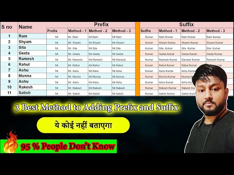 How to Add PREFIX and SUFFIX in google spreadsheets || #prefix #suffix