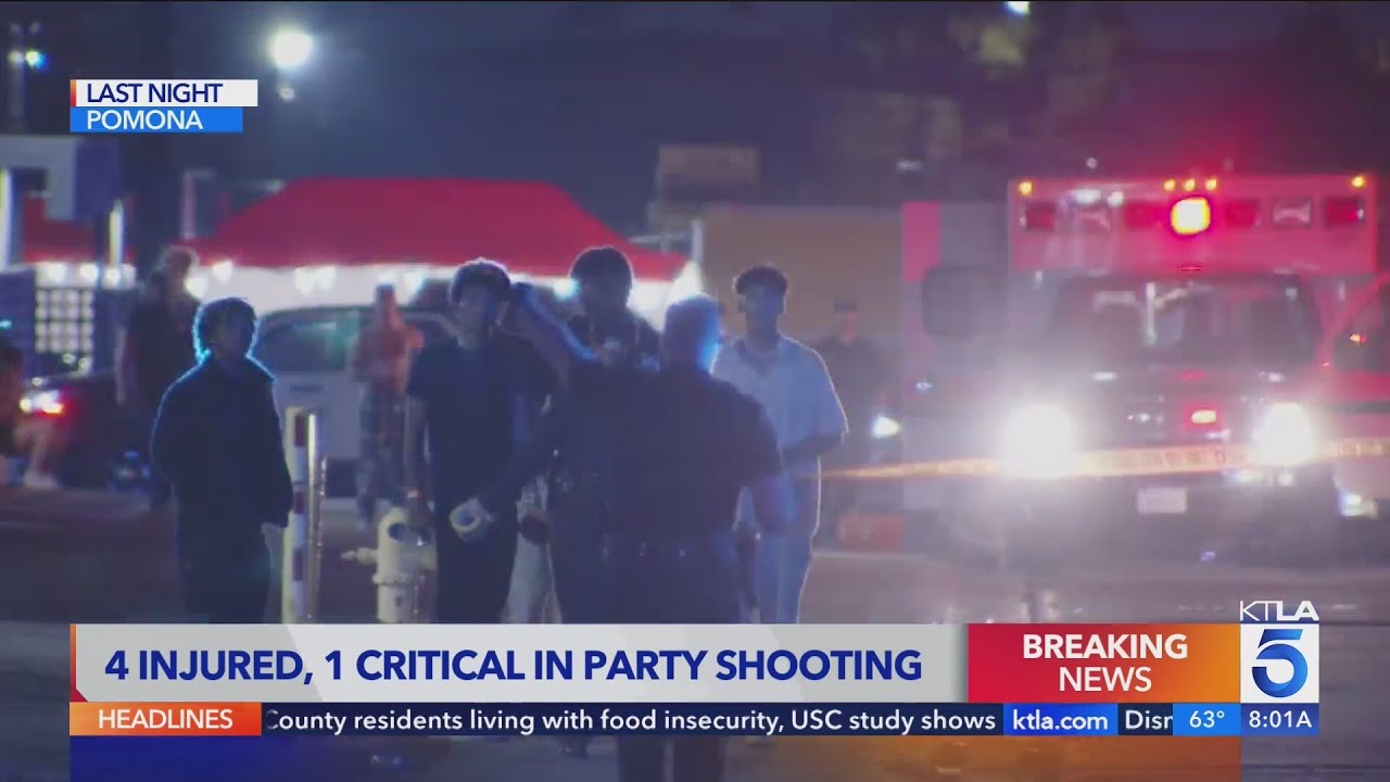 4 injured, 1 critically, after shooting breaks out at party in Pomona ...
