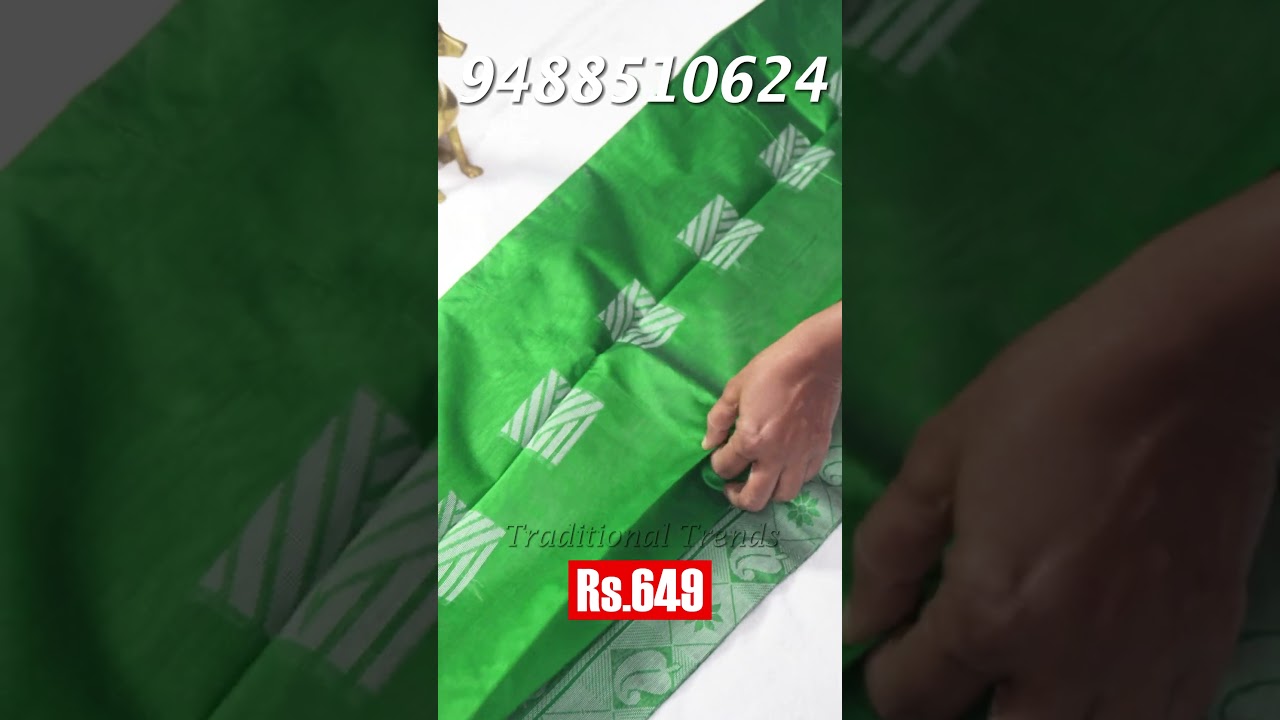 2024 December trending Sarees | GREEN SILK COTTON 💚