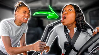 PUBLIC VACUUM REVENGE PRANK ON GIRLFRIEND...*HILARIOUS*