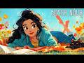 Flower Field Reading Session Bossa Nova Jazz Cat Companionship 