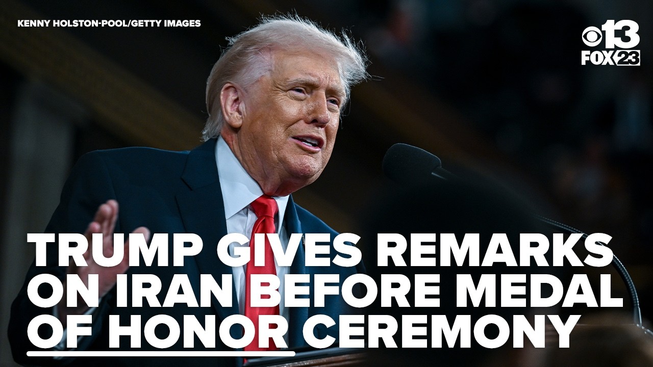 Trump speaks on Iran ahead of Medal of Honor Ceremony