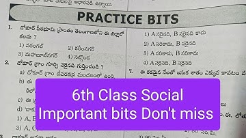 ||6th Class Social bits||social bits||Important bits Useful for TET& DSC #dsc #sgt #sa #tsdsc #ts