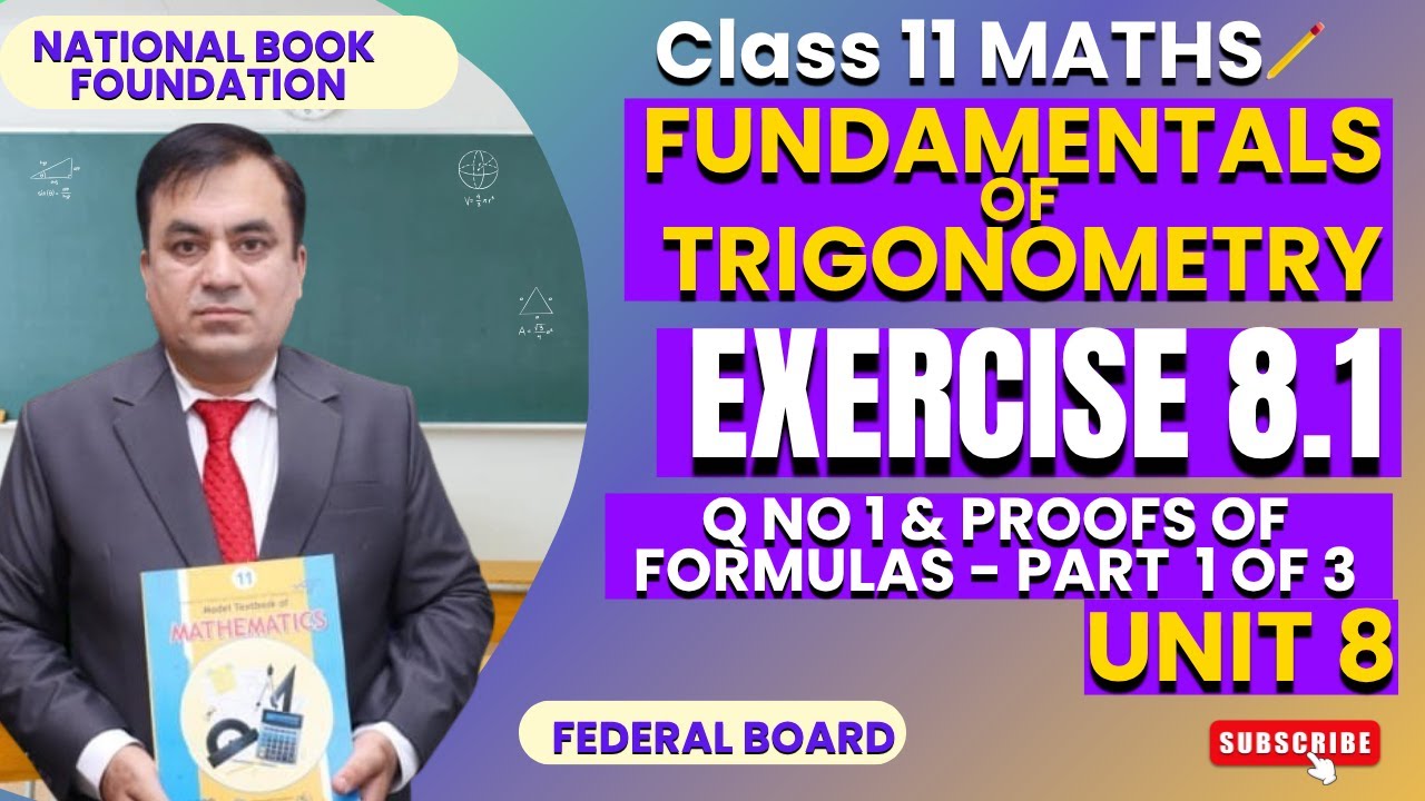 Fundamentals of trigonometry class 11 exercise 8 1 q no 1 proofs of