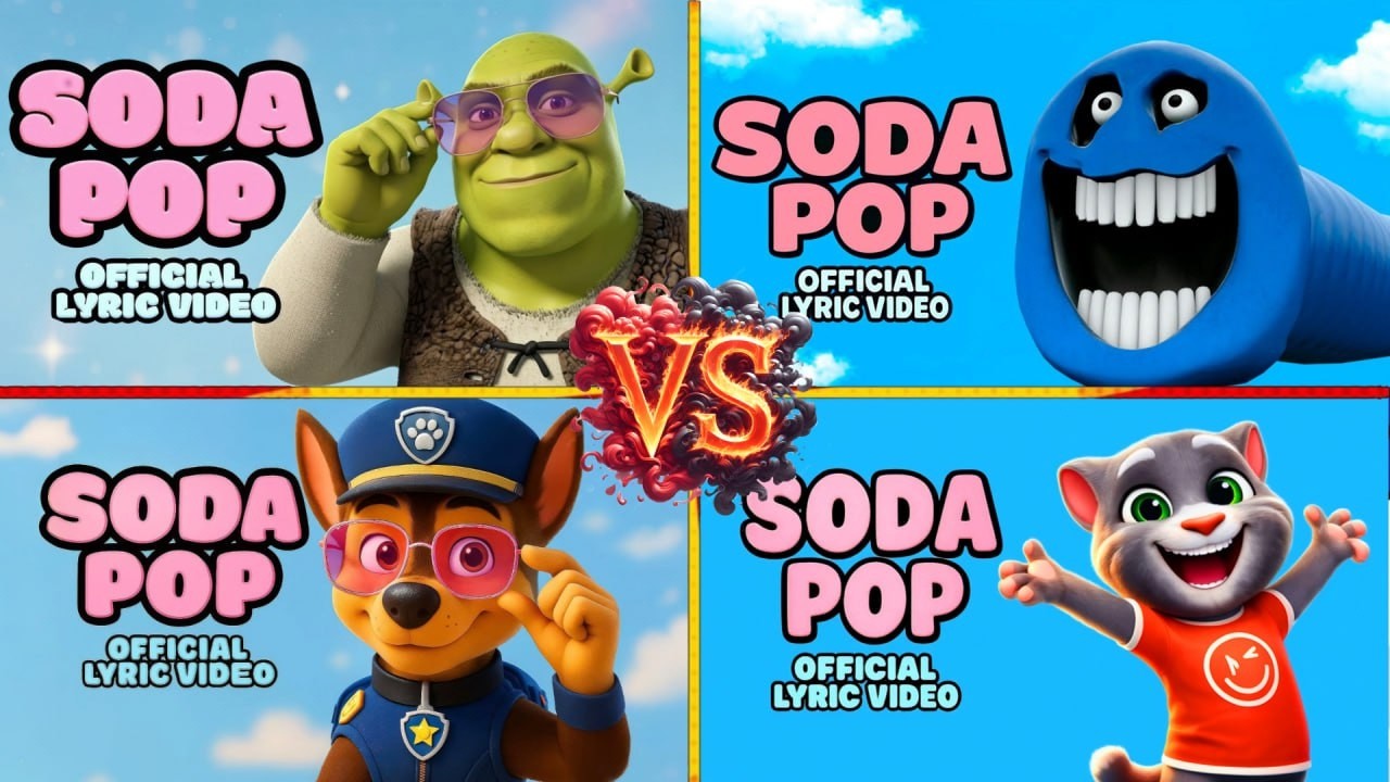 shrek🆚HUNGRY SNAKE🆚paw patrol🆚talking tom  SODA POP MEGA BATTLE 🎵 Who Is Best#13