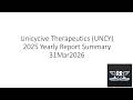 Unicycive Therapeutics UNCY 2025 Yearly Report Summary 31Mar2026