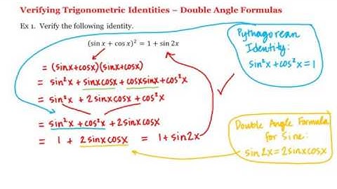 144.Math 1A 1B  Pre Calculus  Verifying Trigonometric Identities   Double Angle Formulas