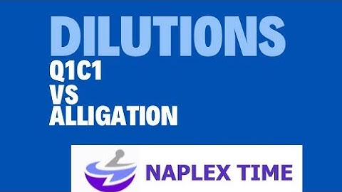 Pharmacy Calculations. Dilutions. Q1C1 vs Alligation for the same problem #59