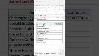 extract last name using textafter function in excel