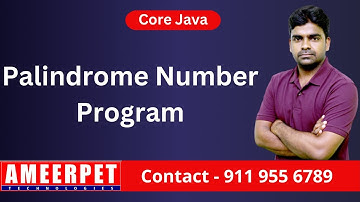 Program for Palindrome Number Program | By Srinivas | Ameerpet Technologies