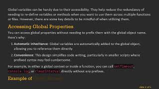 Understanding Global Properties in JavaScript: Why You Don't Need to Prefix Global Variables