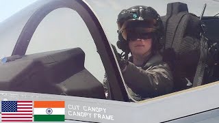 USAF, Aero India 23. Powerful F-35A Lightning II and F-16 Fighting Falcon fighters.