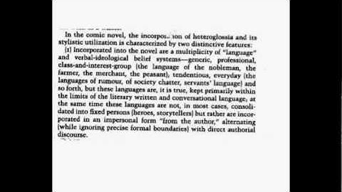 Bakhtin-- Discourse In The Novel