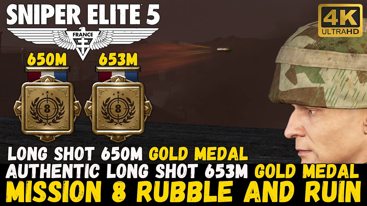 Sniper Elite 5 Mission 8 Authentic Long Shot Gold Medal/4K