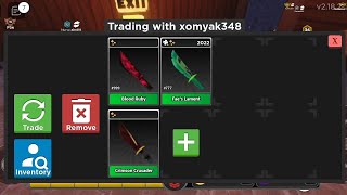 Trading Crimson Crusader W/F/L (Part 5) | Roblox | Survive The Killer