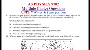 Waves & Superposition ;AS PHYSICS 9702 [MULTIPLE CHOICE QUESTIONS] #Part 5