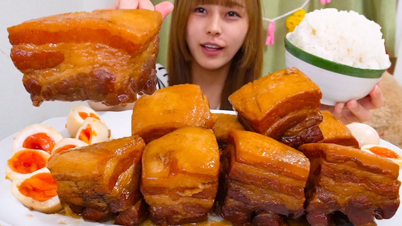 【大食い】豚の角煮と山盛りご飯