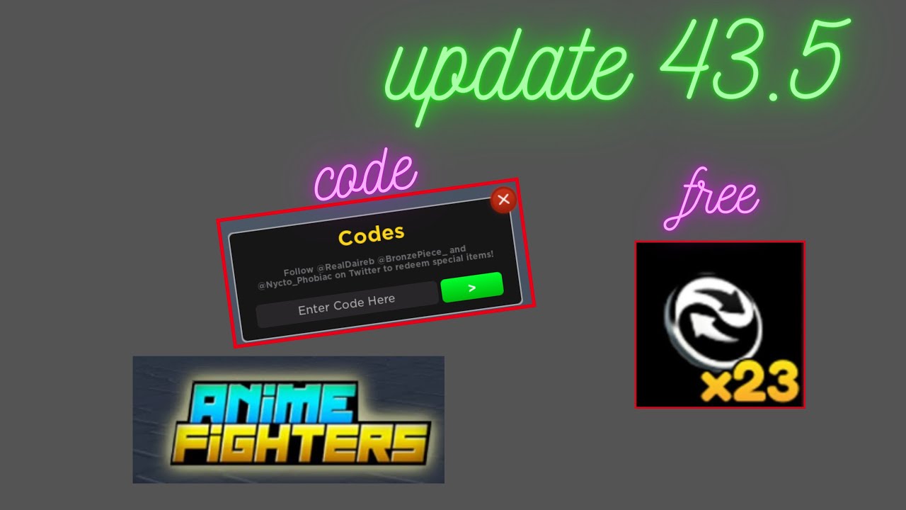 🚨UPDATE 43.5 ANIME FIGHTERS CODES ROBLOX 