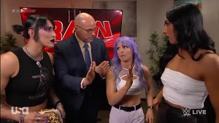 Candice LeRae, Indi Hartwell & Rhea Ripley Backstage: Raw October 9 2023