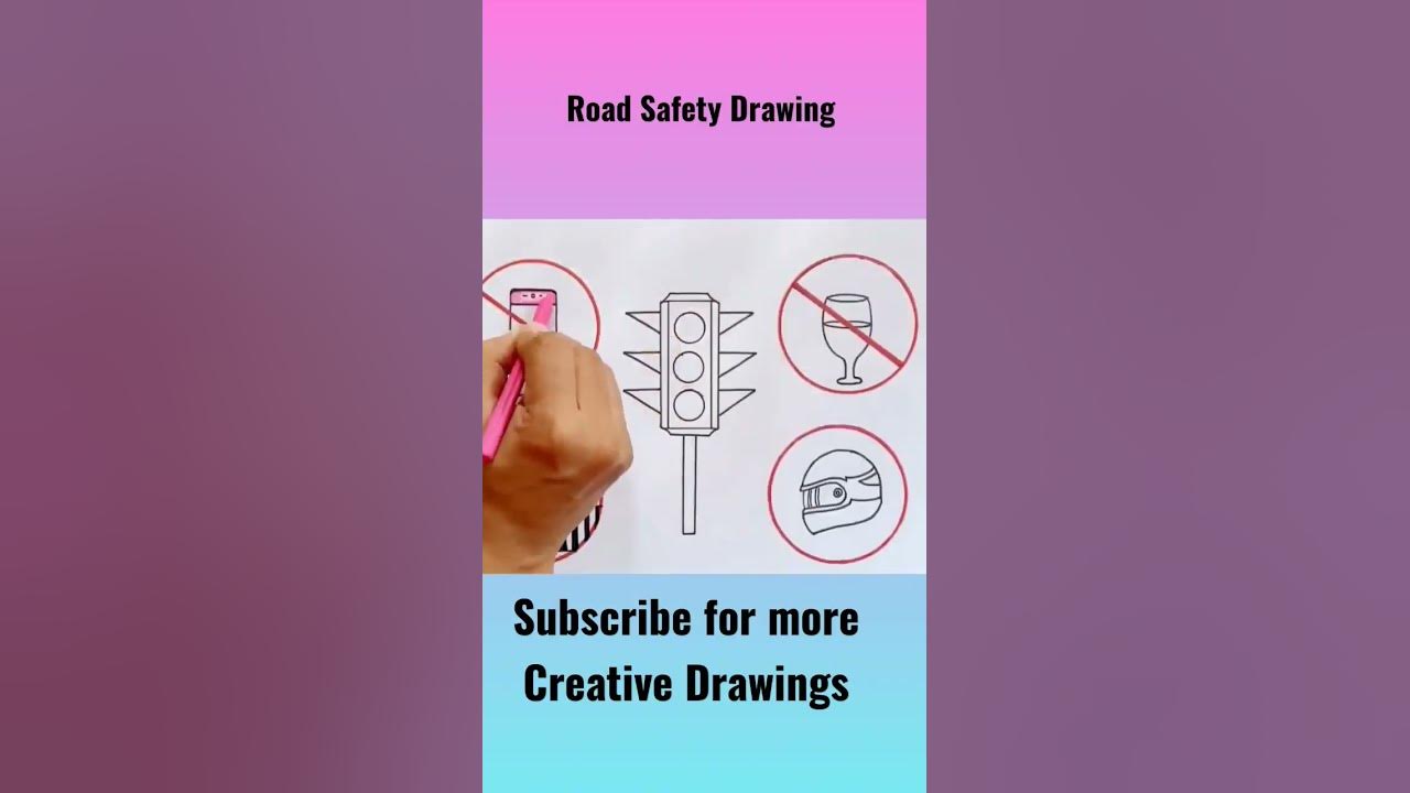 Road Safety Drawing #amritadrawingbook #shorts #roadsafety