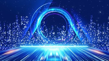 Blue technology space particle light effect animation special background video